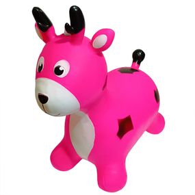 Дитяча іграшка-стрибун "Олень" RB2519 музика, світло Рожевий