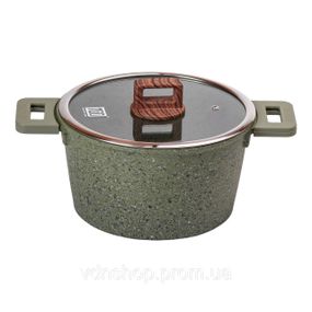 Алюмінієва каструля об'ємом 5,3 л з кришкою Ø 24 см з антипригарним покриттям MGC HP-4-446GR