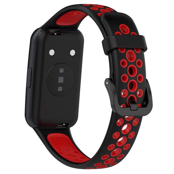 Силіконовий ремінець Primolux Perfor Classic для фітнес браслета Huawei Band 7- Black&Red | Зображення 1