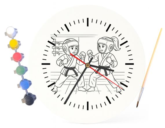 Дитячий набір для творчості годинник-розмальовка Карате 30 см (Г0033) | Зображення 3