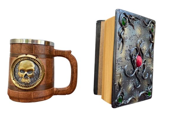 Подарунковий набір Кухоль 3D Череп Gold Rose та Блокнот 3D «Лісовий Гримуар Лиси» | Зображення 1