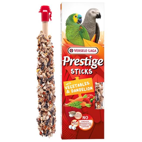 Лакомство для крупных и средних попугаев Versele-Laga Prestige Sticks Parrots Vegetables & Dandelion, 2 шт х 70 гр