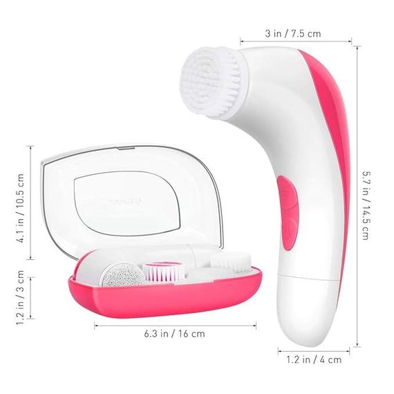 Електрична щітка для чищення обличчя дорожнього розміру Догляд за шкірою (фіолет.) | Зображення 5