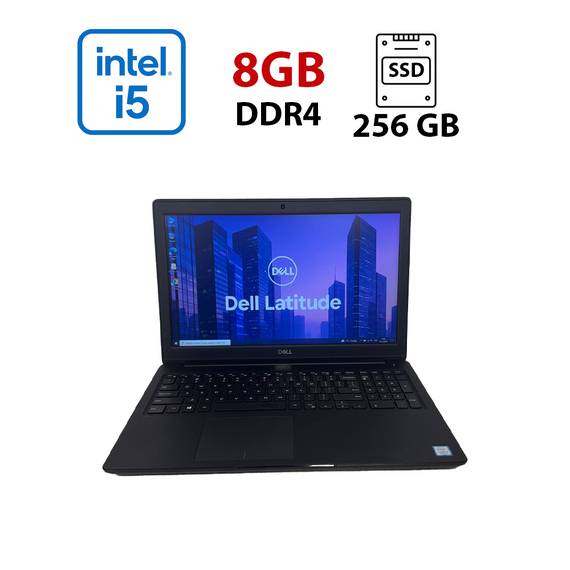 Ноутбук Б-класс Dell Latitude 3500 / 15.6" (1920x1080) TN / Intel Core i5-8265U (4 (8) ядра по 1.6 - 3.9 GHz) / 8 GB DDR4 / 256 GB SSD / Intel UHD Graphics 620 / WebCam б/у