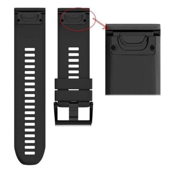 Силіконовий ремінець Primo для годинника Garmin Fenix 3 / 3HR / Fenix 5X / 6X - Black | Зображення 4