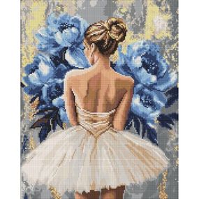 Алмазная мозаика "Балерина с голубыми пионами" ©art_selena_ua AMO8350, 40х50 см