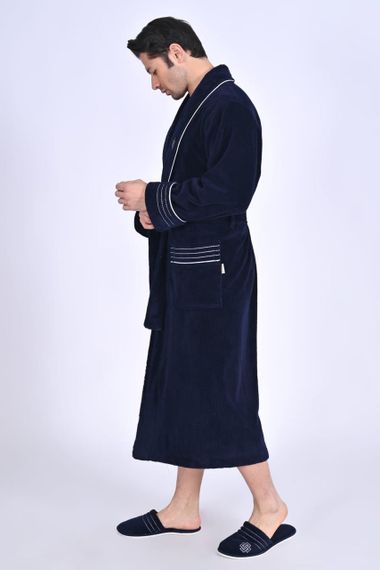 Чоловічий халат Nusa 1455 з тапочками синій 3XL | Зображення 1