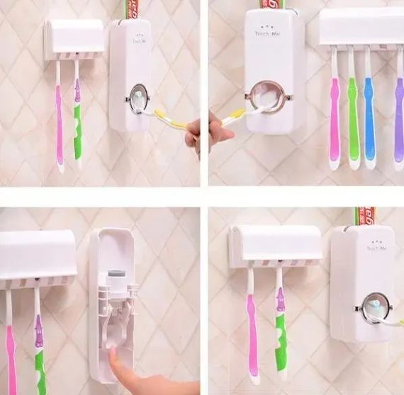 Держатель-диспенсер для зубной пасты и щеток Toothbrush sterilizer автоматический | Зображення 4