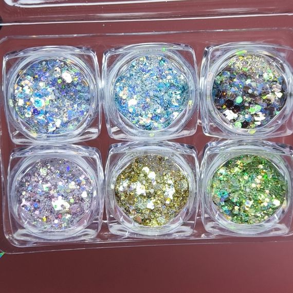 Набор декора для дизайна ногтей №45 (6 баночек)