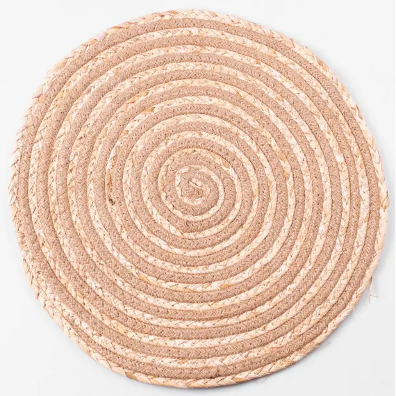 Серветка сервірувальна на стіл Ø39 (см) з ротанга під тарілки і столові прибори Бежевий HP-35-2