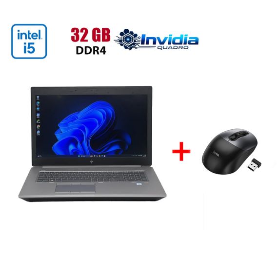 Мобільна робоча станція Б-клас HP zBook 17 G5 / 17.3" (1920x1080) IPS / Intel Core i5-8400H (4 (8) ядра по 2.5 - 4.2 GHz) / 32 GB DDR4 / 480 GB SSD / nVidia Quadro P2000, 4 GB GDDR5, 128-bit / WebCam б/в +Подарунок Бездротова миша HOCO GM28