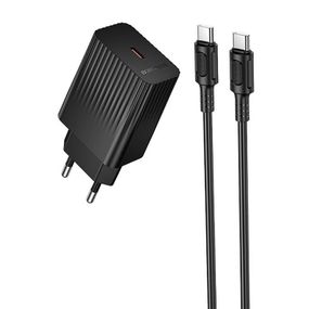 СЗУ Borofone BAS73A Source PD20W (1USB-C) + кабель Type-C to Type-C Black
