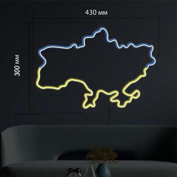 Неоновий світильник Мапа Україна 430х300 acr-n000091 | Зображення 1