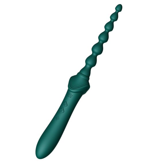 Мультифункціональний вібратор Zalo — Bess 2 Turquoise Green, 4 насадки, підігрів | Зображення 5