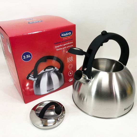 Чайник з одинарним дном Magio, Чайник металевий зі свистком, Нержавіючі чайники зі свистком US-56 | Зображення 7