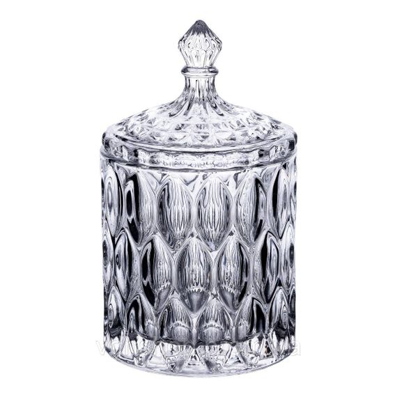 Цукорниця з кришкою Ø 7.5 см ваза цукорниця кругла скляна HP-4-102