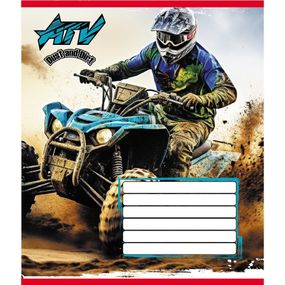 Зошит учнівський "Квадроцикли" 012-510232C-3 в косу лінію, 12 аркушів