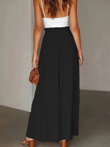 Женские легкие брюки-юбка широкие свободные FZ906 цвет черный размер 42/46 | Зображення 1