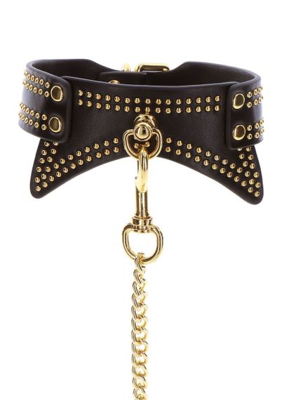 Нашийник із заклепками та повідцем Taboom Vogue Studded Collar and Leash, веганська шкіра, чорний Sex Aura | Зображення 6
