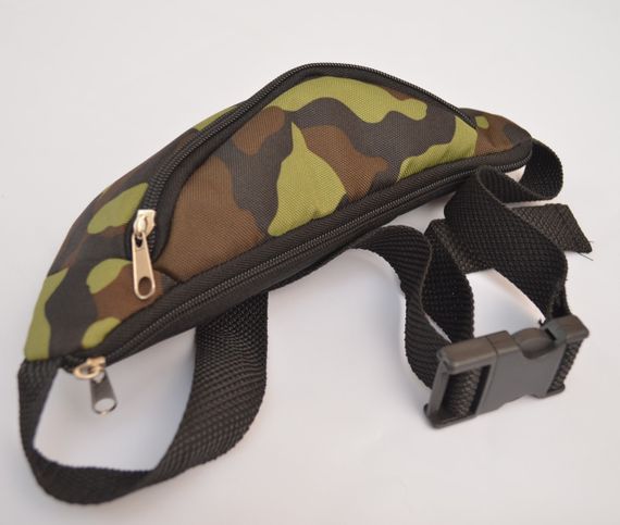 Сумка поясна бананка 4Profi Міні з принтом Камуфляж зелений з двома відділеннями 20029 | Зображення 4