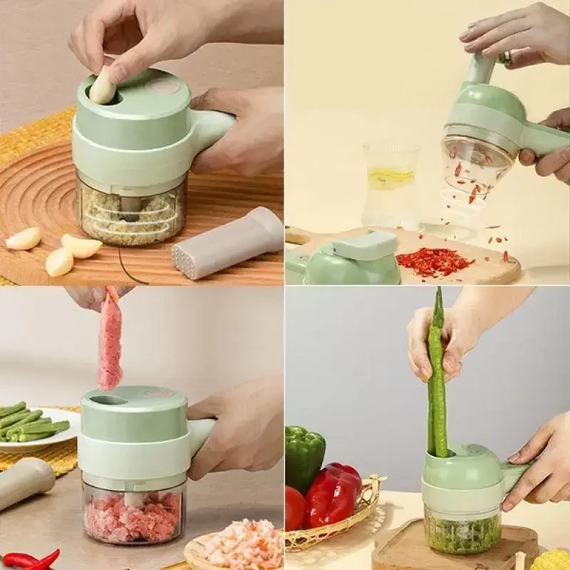 Багатофункціональний ручний електричний подрібнювач для овочів 4 в 1 Food Chopper Catling | Зображення 3