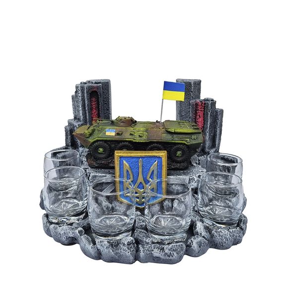 "Український БТР-80" декоративна підставка для алкоголю, тематичний Міні Бар | Зображення 1