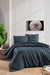 Комплект постільної білизни First Choice Flanel 160×220 см Sadora Navy Blue