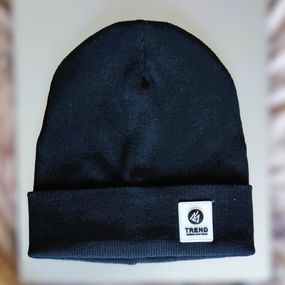 Шапка дитяча 5-12 років 52-54см чорна подвійна Trend з відворотом весна/осінь бавовна