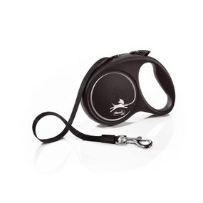 Рулетка Flexi Black Design M, стрічка 5 м, черный