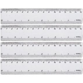 Линейка прозрачная Bambi 8815 пластиковая, 15 см