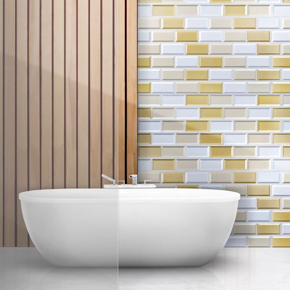 Декоративна ПВХ панель біло-бежева клінкерна цегла 960х480х4мм SW-00001430 | Зображення 7