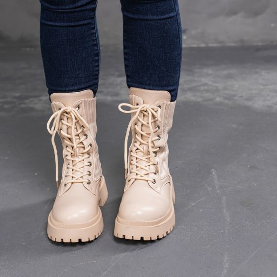 Ботинки женские Fashion Horseshoe 3367 39 размер 25 см Бежевый | Зображення 2
