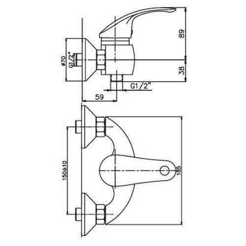Смеситель для душа Haiba MARS 003 (HB0773) | Зображення 1