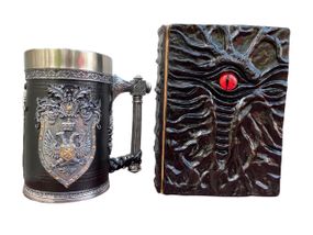 Подарунковий набір Кухоль 3D Щит і Корона та Блокнот 3D «Книга, що дивиться у відповідь»