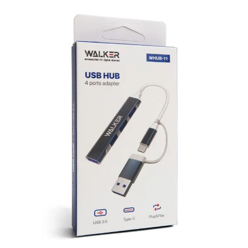 Адаптер WALKER WHUB-11 4в1 (4USB/Type-C) | Зображення 2
