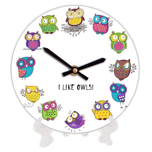 Часы настенные круглые I like owls! 18 см (CH18_P_15S161)