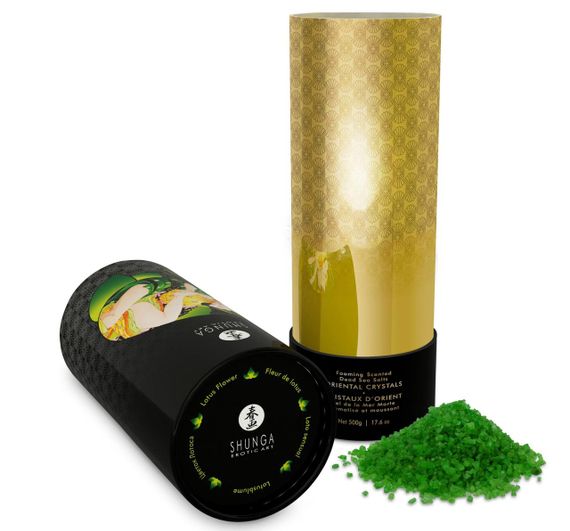 Соль для ванны Shunga Oriental Crystals Bath Salts ORGANIC - Lotus Flower (500 г) соль Мертвого моря sexstyle | Зображення 2