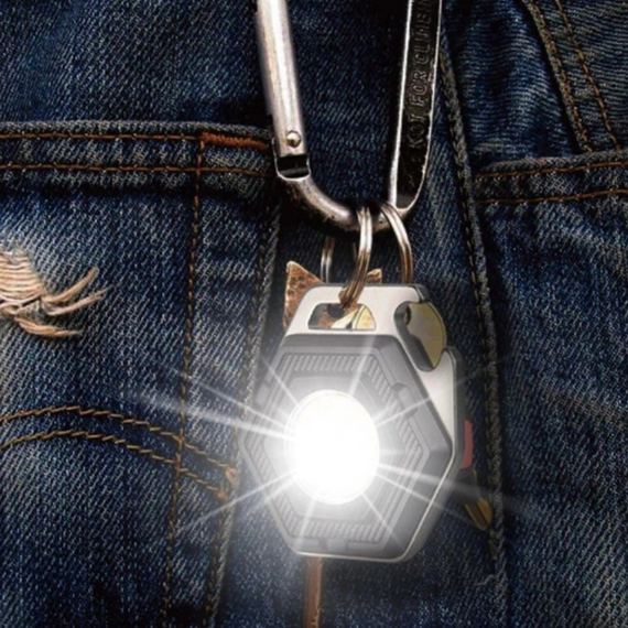 Кишеньковий LED ліхтарик з Type-C 7в1, Міні ліхтарик брелок (7 режимів, шнур, магніт)   знижка | Зображення 9