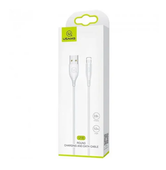 Кабель USB Lightning Usams US-SJ266 U18 2,0A 1м білий | Зображення 1