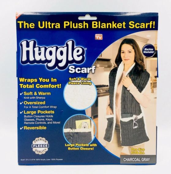 Зимняя меховая безрукавка с карманами на пуговицах Hugle scarf флис / плюш / коттон, шарф плед | Зображення 2