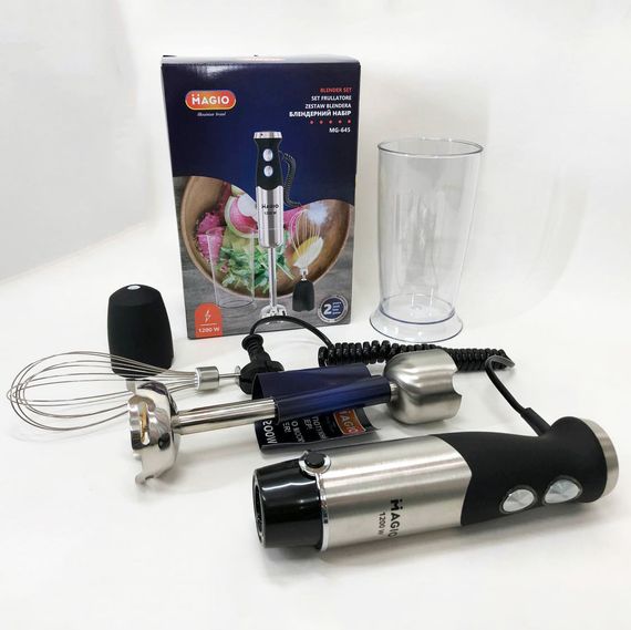 Побутовий потужний подрібнювач продуктів, Блендер занурювальний електричний, Блендер міксер смузі BZ-64 | Зображення 8