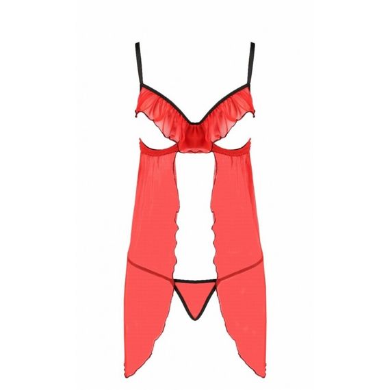 Пеньюар із відкритими грудьми CHERRY CHEMISE red S/M - Passion | Зображення 2