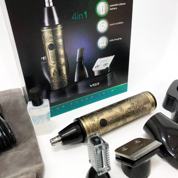 Тример VGR 4 в 1 V-621, Чоловічі електробритви для обличчя, Бритва для вологого видалення волосся. | Зображення 8