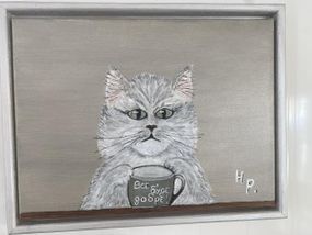 🐾☕ Картина ручної роботи “Все буде добре” 30×40 см — затишок, гумор і тепло у вашому домі ☕🐾