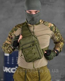 Сумка-слинг тактическая с одной лямкой SILVER KNIGHT oliva   ВТ6748