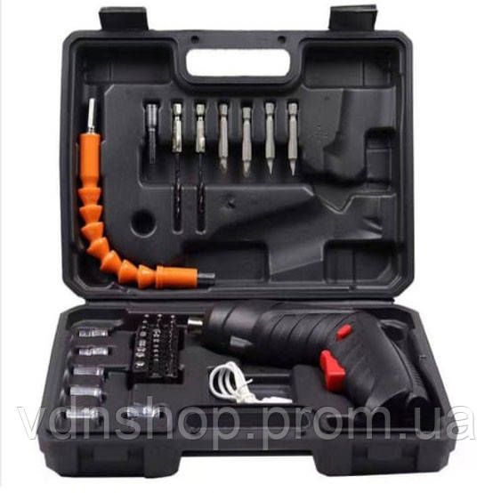 Шуруповерт акумуляторний з насадками 47 предметів у кейсі викрутка акумуляторна в валізі CN-98