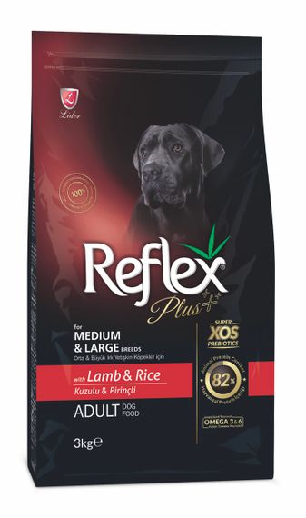Корм Reflex Plus Dog Adult Medium & Large Breeds Lamb & Rice сухой с ягненком для взрослых собак средних и крупных пород 3 кг