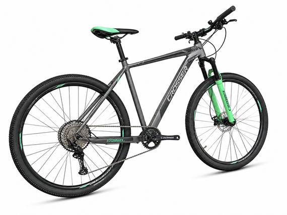 Велосипед горный 29" Crosser Solo рама 21", 1x12 L-TWOO AX, гидравлика Shimano MT200, воздушная вилка Зеленый | Зображення 2