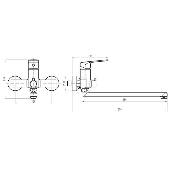 Змішувач для ванни TOPAZ ODISS TO 18208-H52 | Зображення 1