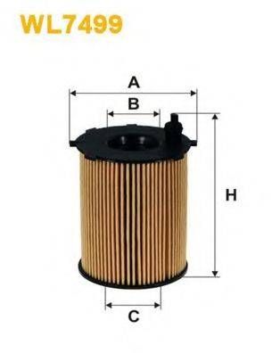 Фільтр масляний двигуна FIAT (вир-во WIX-FILTERS) WIX FILTERS WL7499 на FIAT 500 C (312)